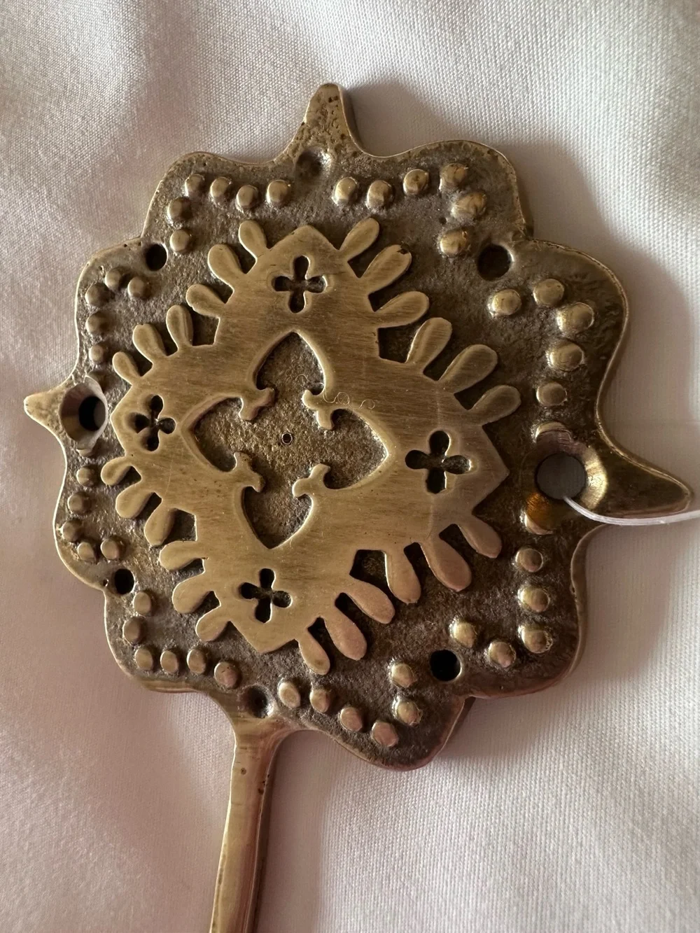 Anthropologie Beatrix Decorative Brass Wall Hook Made in India NWOT